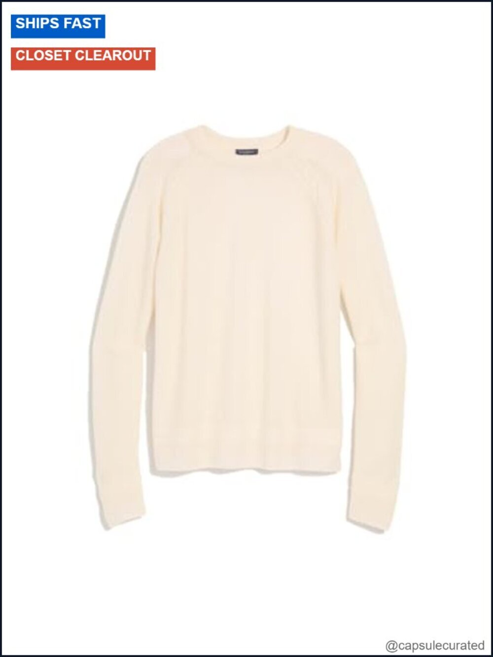 Grade A Cashmere Rib Sweater Pullover Crew Neck